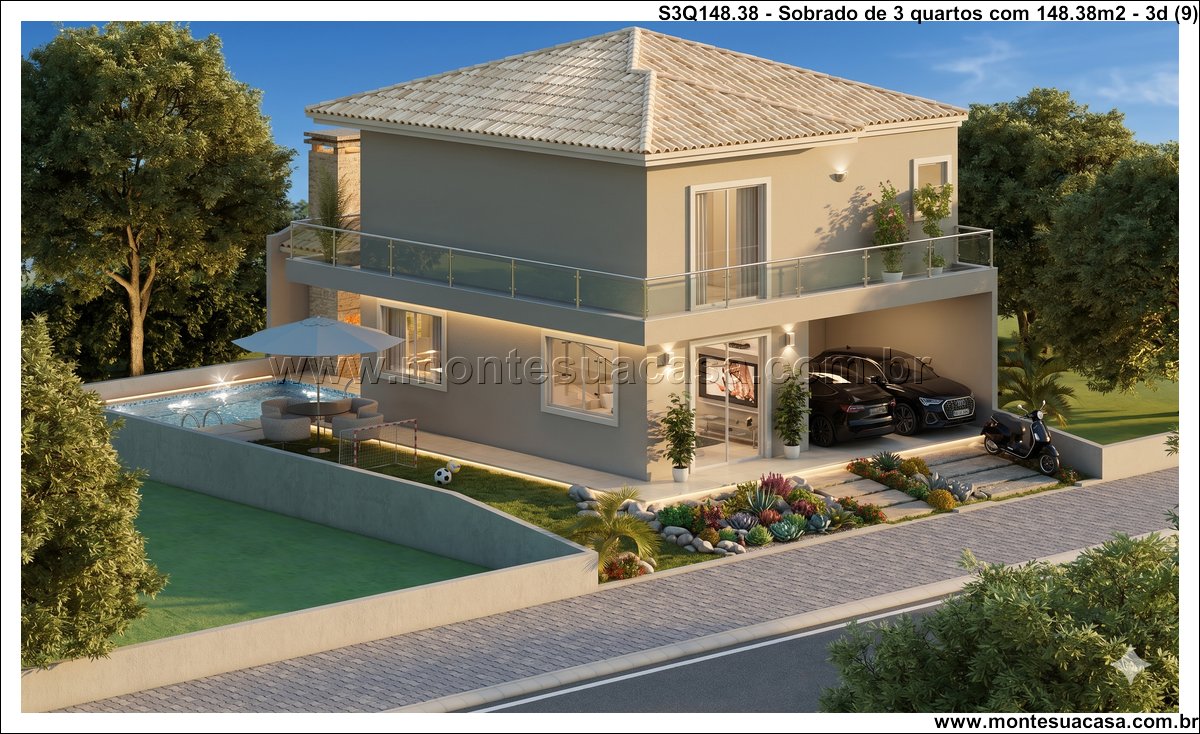 148.38m2-sobrado-de-3-quartos-com-piscina-varanda-e-garagem-coberta - Imagem 10