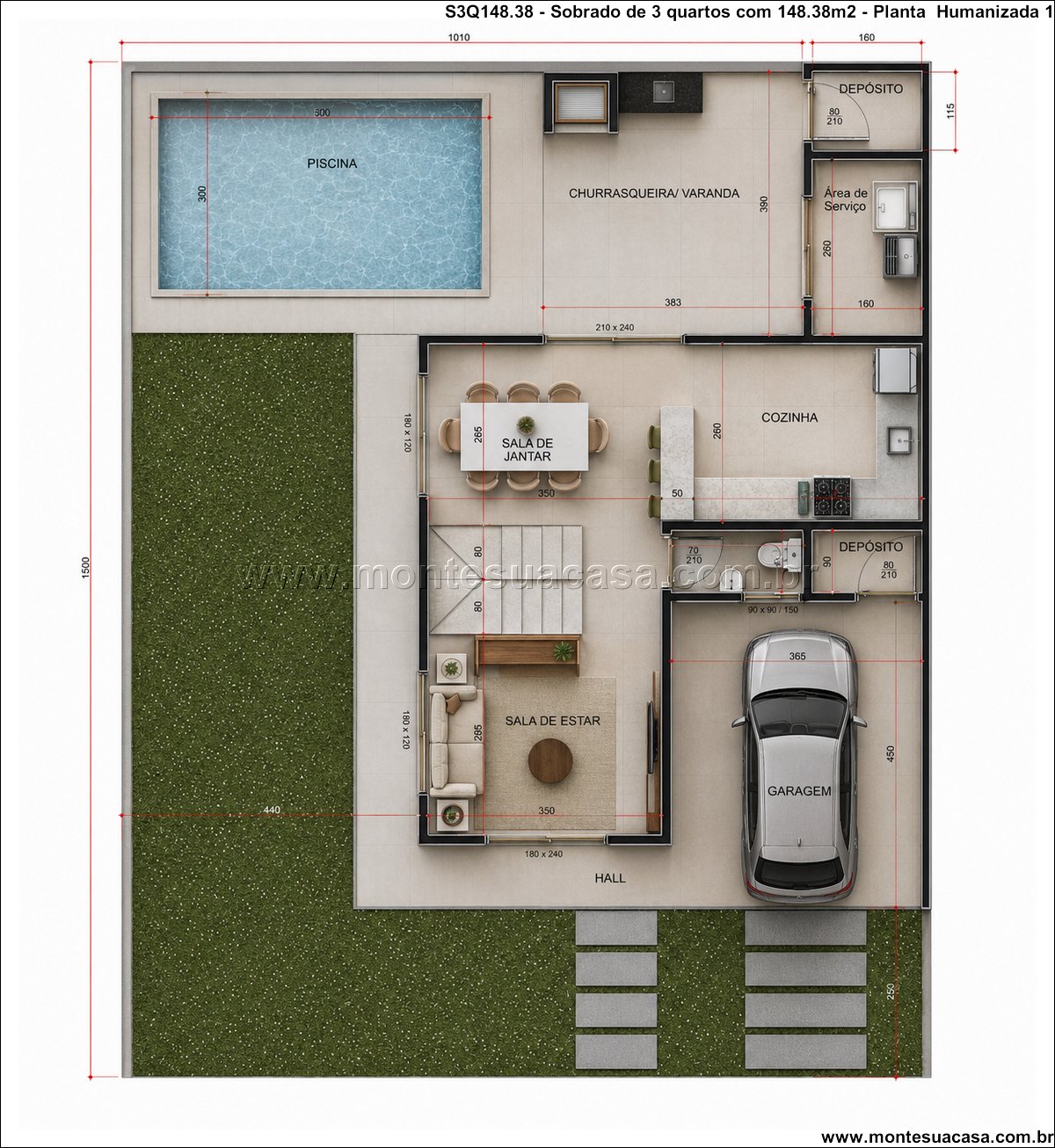 148.38m2-sobrado-de-3-quartos-com-piscina-varanda-e-garagem-coberta - Imagem 14