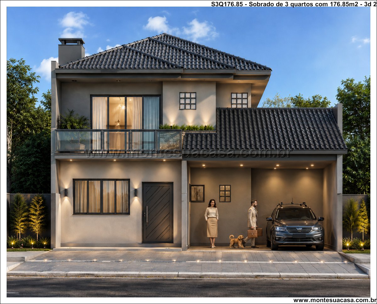 176.85m2-casa-sobrado-3-suites-com-garagem-e-churrasqueira - Imagem 3