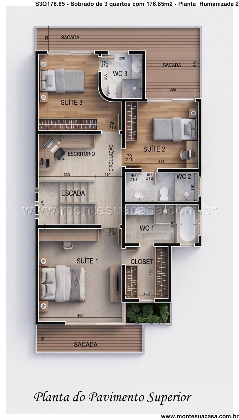 176.85m2-casa-sobrado-3-suites-com-garagem-e-churrasqueira - Imagem 5