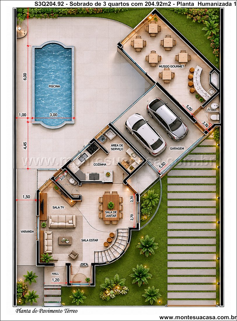 204.92m2-projeto-residencial-com-piscina-e-sacada - Imagem 5