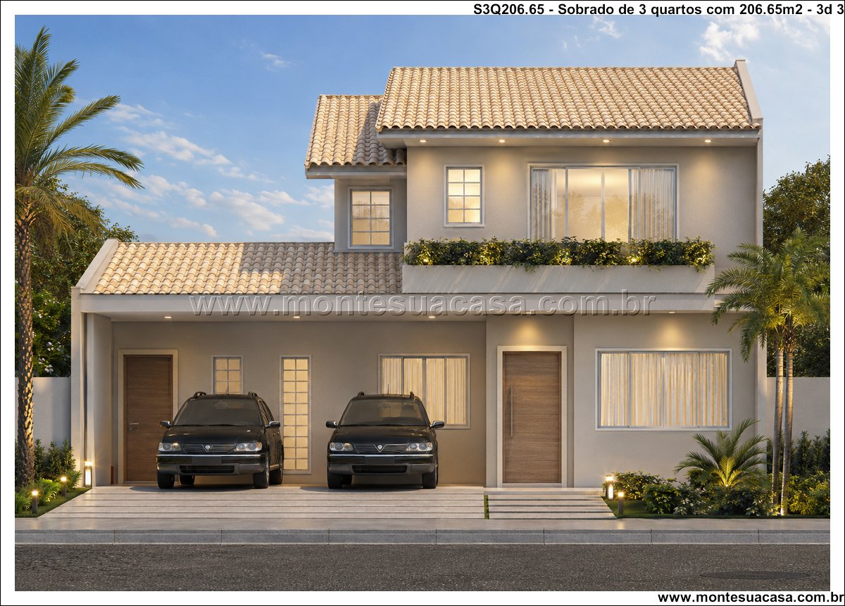 206.65m2-projeto-residencial-com-3-quartos-e-area-de-lazer-integrada - Imagem 4