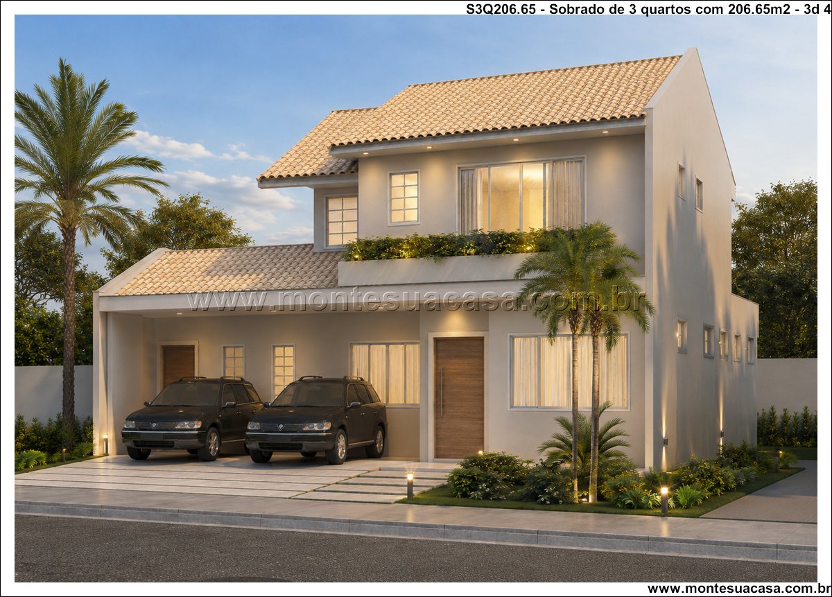 206.65m2-projeto-residencial-com-3-quartos-e-area-de-lazer-integrada - Imagem 5