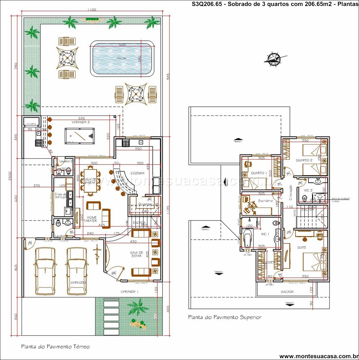 206.65m2-projeto-residencial-com-3-quartos-e-area-de-lazer-integrada - Imagem 9