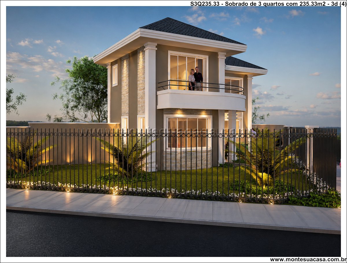 235.33m2-projeto-residencial-3-quartos-com-sacada-e-churrasqueira - Imagem 5