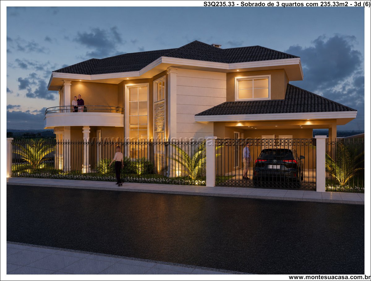 235.33m2-projeto-residencial-3-quartos-com-sacada-e-churrasqueira - Imagem 7