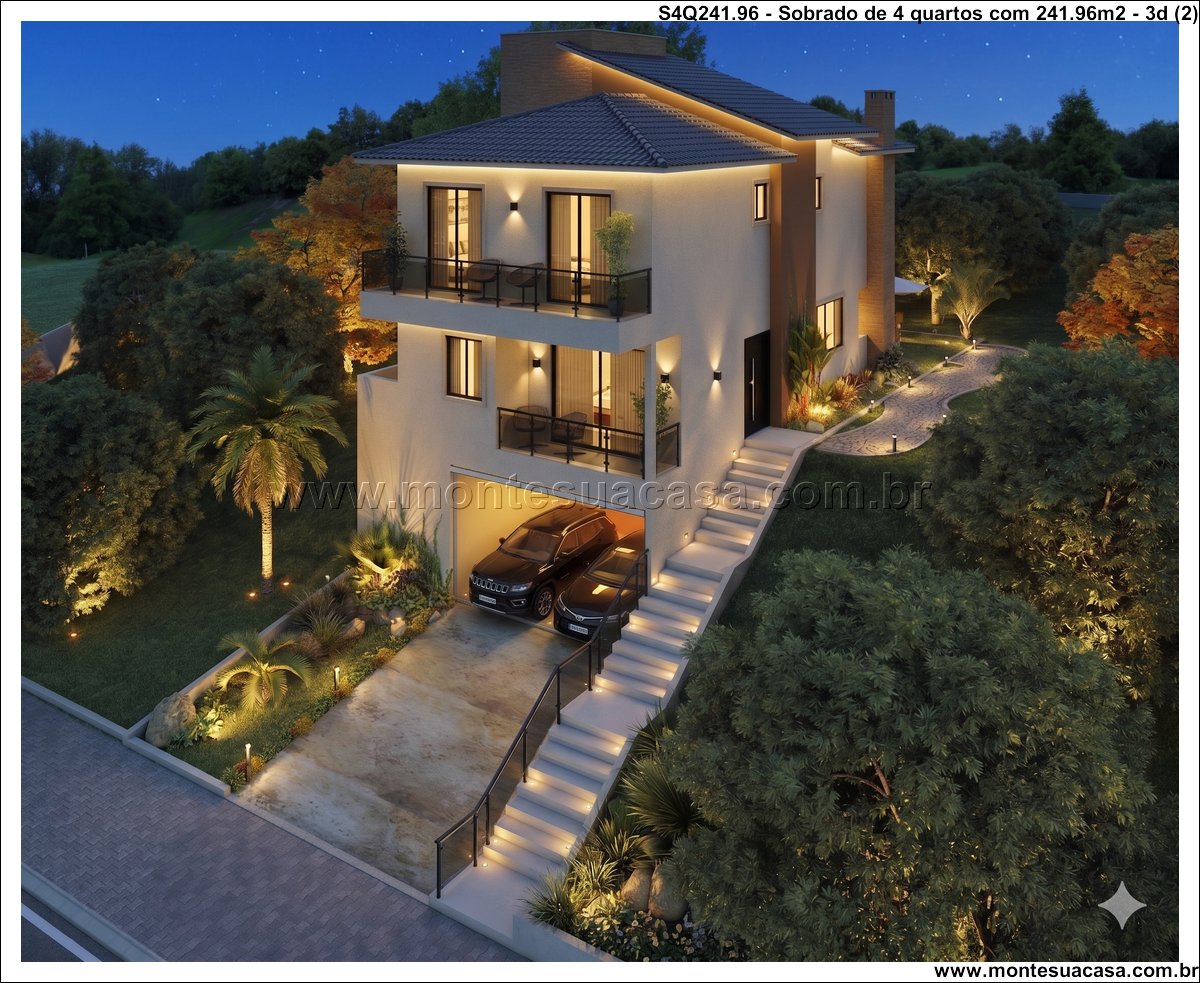 241.96m2-sobrado-para-terreno-em-aclive-com-4-quartos - Imagem 3