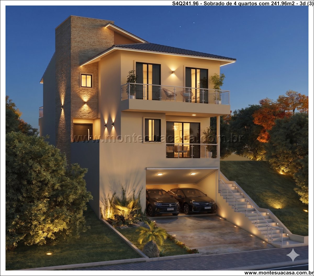 241.96m2-sobrado-para-terreno-em-aclive-com-4-quartos - Imagem 4