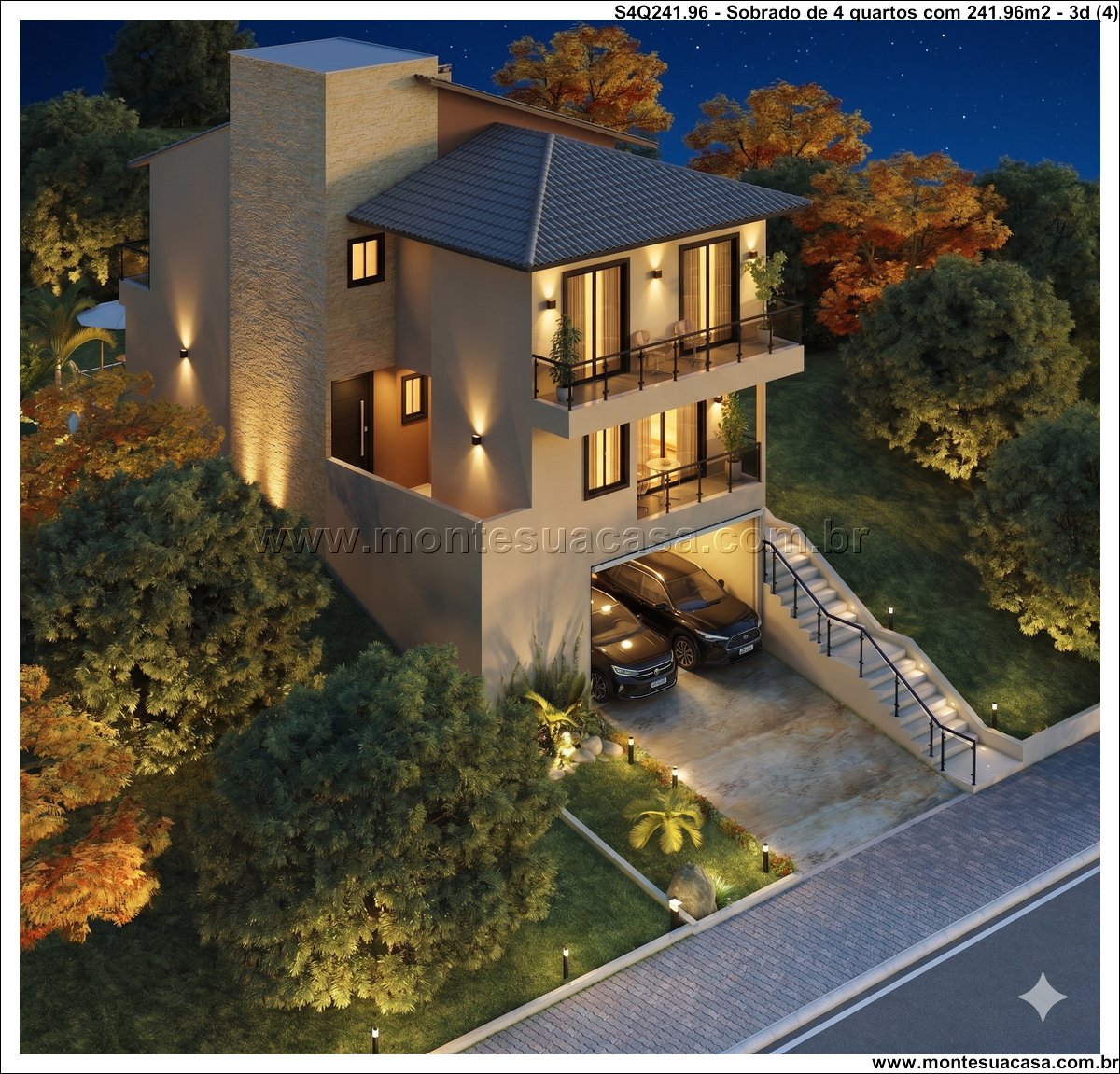 241.96m2-sobrado-para-terreno-em-aclive-com-4-quartos - Imagem 5
