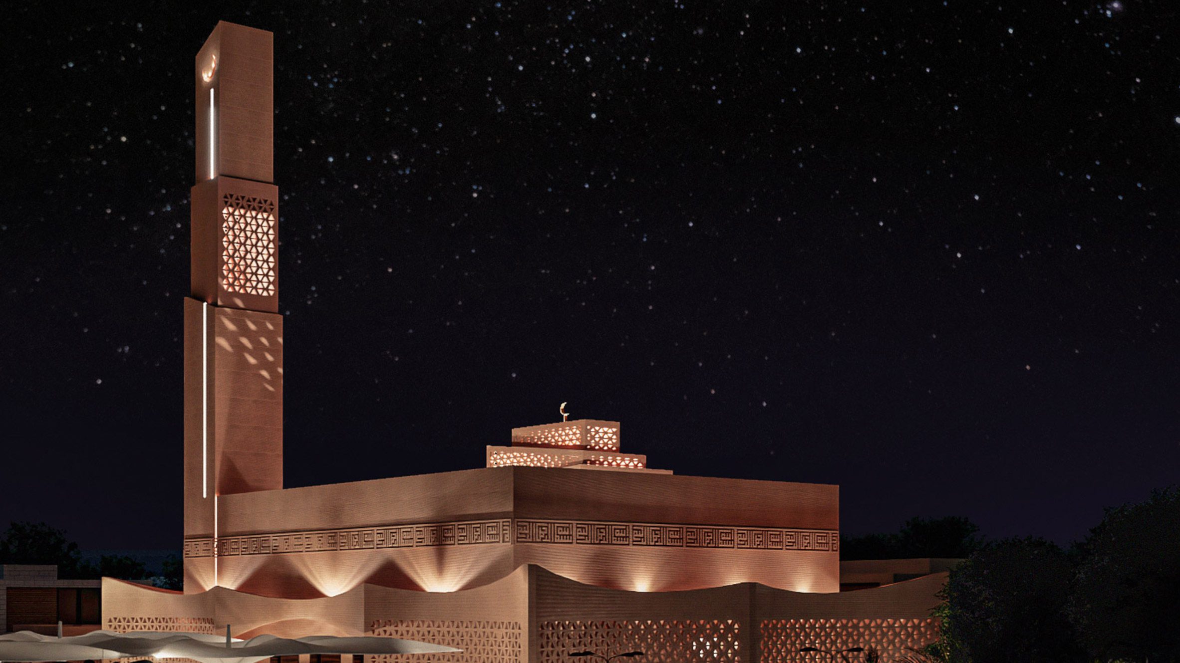 Tent-like mosque with rammed-earth shell among projects from United Arab Emirates University