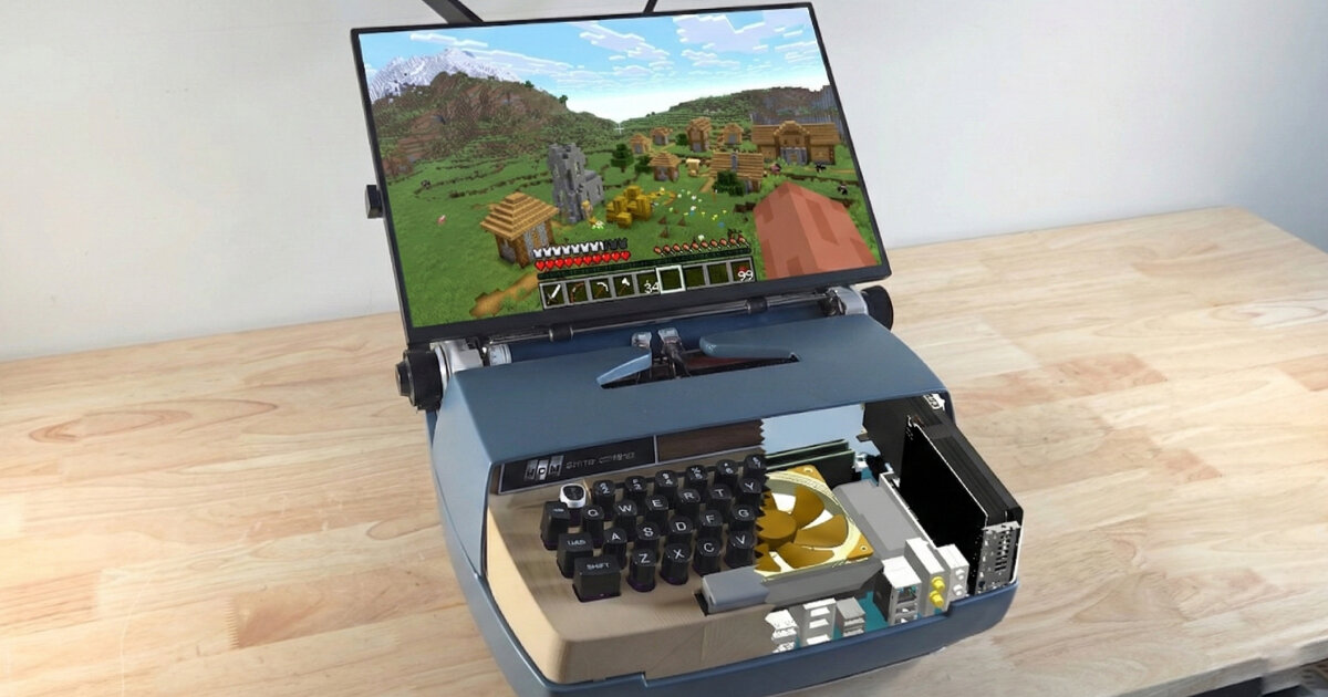 Máquina de escrever antiga volta como computador funcional para ‘jogos’