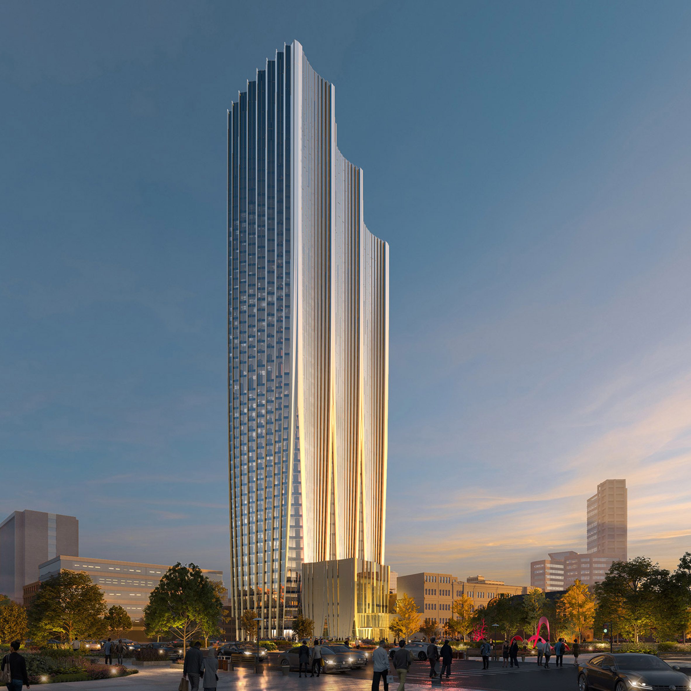 Zaha Hadid Architects utiliza orquídea canelada para arranha-céu de Taipei