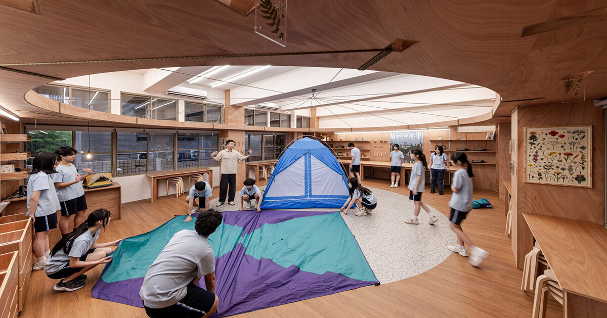 317studio transforma a sala de aula de Taiwan em um espaço de aprendizagem semelhante a uma floresta para a educação do escotismo