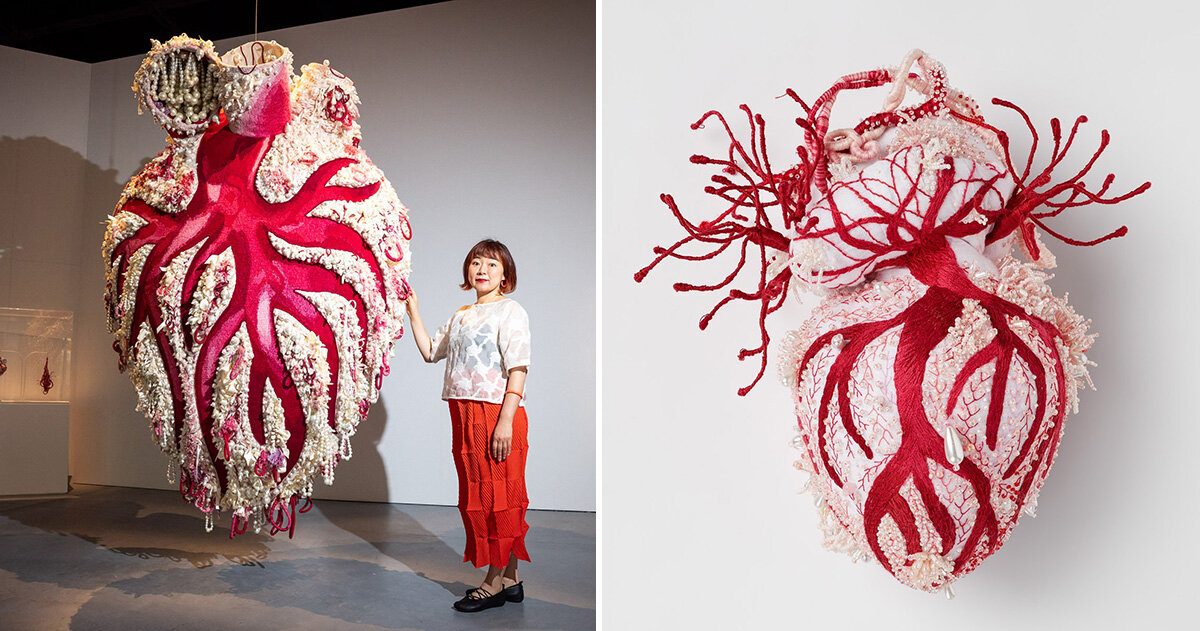 ema shin borda detalhes intrincados em um coração monumental para a bienal de Sydney