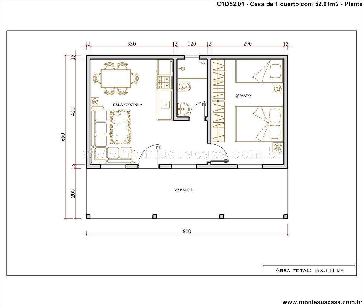 52.01m2-casa-terrea-1-quarto-com-varanda - Imagem 9