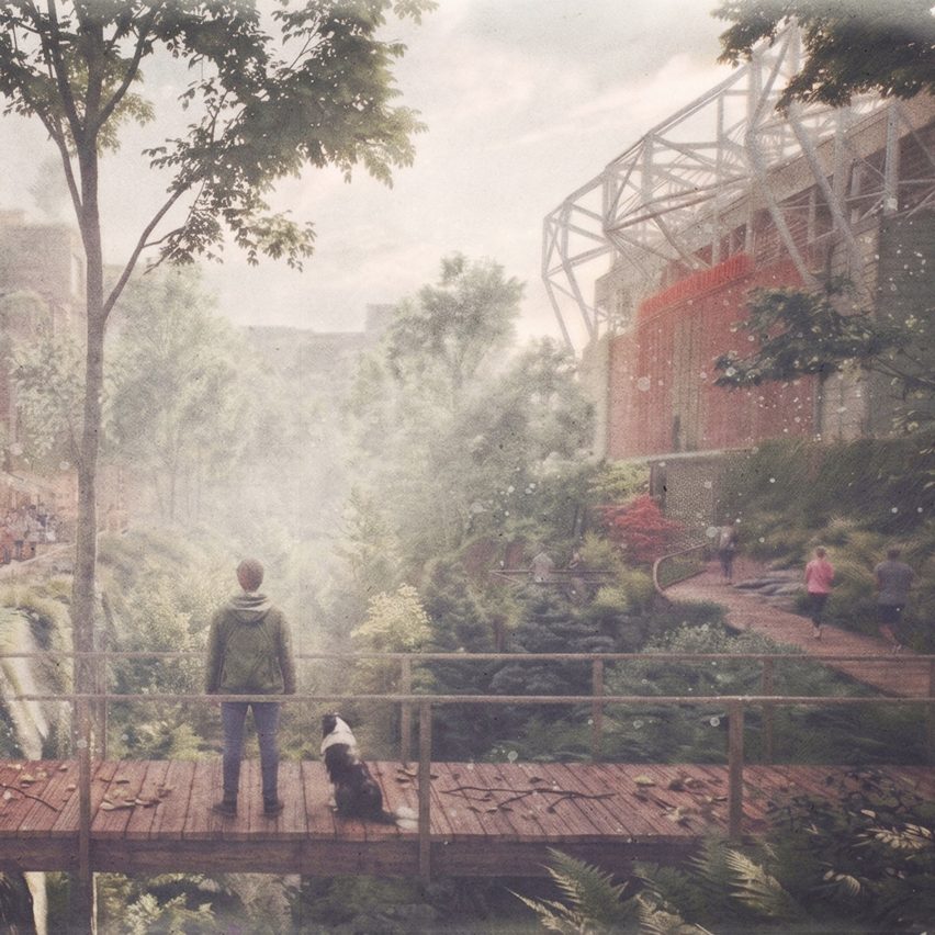 Urban forest surrounding stadium among projects from Manchester School of Architecture