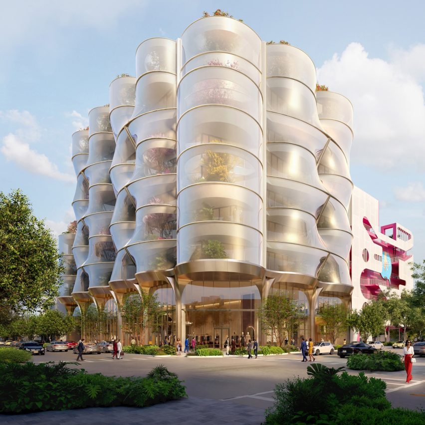 Snøhetta projeta edifício de escritórios coberto de malha para Miami Design District