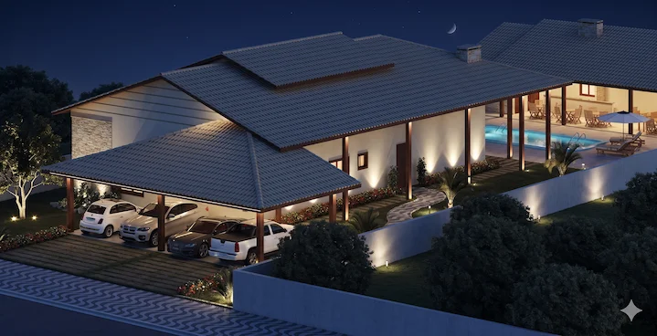 Casa térrea de 213,53 m² com 4 suítes, piscina e espaço gourmet