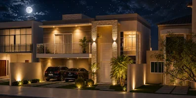 Sobrado moderno de 127,82 m² com 3 quartos, piscina e espaço gourmet